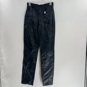 Vintage Jean Guise by Tanatar leather lined pants high waisted size 6 black
